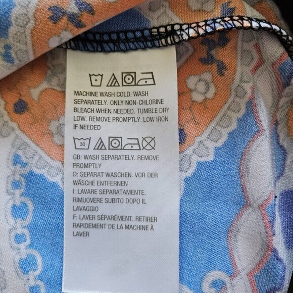 Susan Graver Multicolor Mandala Print Cold Shoulder Short Sleeve Tunic Top 1X - Picture 5 of 11